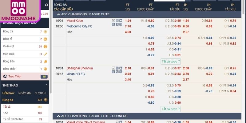 Kèo Nhà Cái MMOO - Bí Quyết Giúp Bet Thủ Đặt Cược Hiệu Quả 2 Loại hình tài xỉu